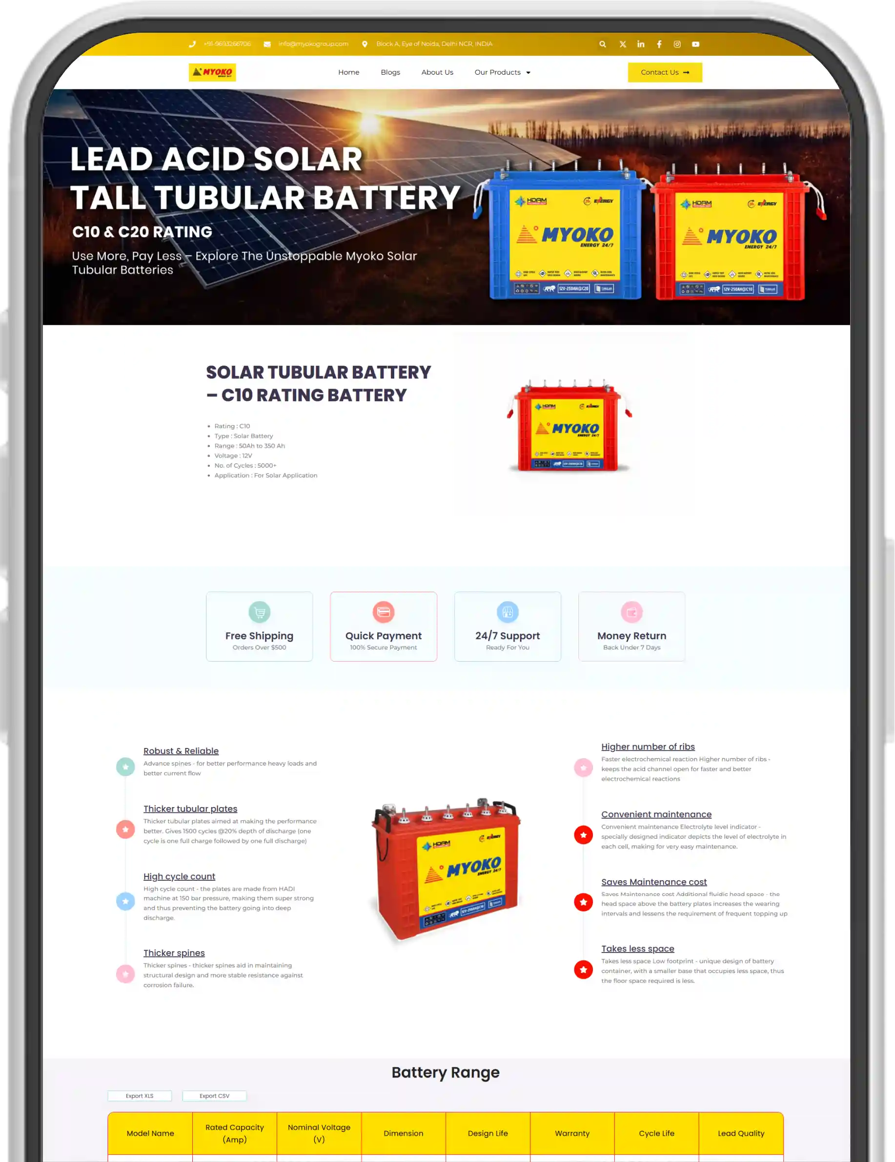 contact to best tubular battery company